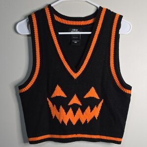 Social Collison Jack O Lantern Sweater Vest